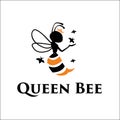 Queen bee exclusive logo Royalty Free Stock Photo