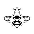 Queen bee glyph icon.