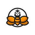 Queen bee illustration logo design Royalty Free Stock Photo