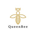 Queen bee line logo design Royalty Free Stock Photo