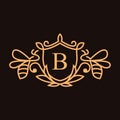 Queen bee luxury logo. Bee honey graphic design Royalty Free Stock Photo