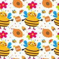 queen bee vector flat style Royalty Free Stock Photo