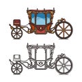 Queen carriage or retro wedding chariot, buggy Royalty Free Stock Photo