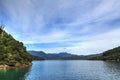 Queen Charlotte Sound, New Zealand. A view down the sound Royalty Free Stock Photo