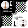 Queen. Chess piece made in the form of illustrations and icons. Royalty Free Stock Photo