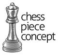 Queen Chess Piece Vintage Woodcut Style Concept