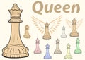 Queen chessman clipart Royalty Free Stock Photo
