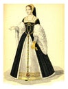 The Queen Claude, vintage engraving