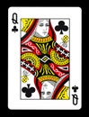 Queen of clubs playing card,