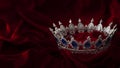 Queen coronation in fairy tales and legends monarchy and royal jewels concept with close up on a sparkling silver crown or tiara Royalty Free Stock Photo