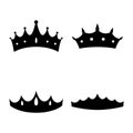 Queen crown. Diadem princess. Crown icons. Vector illustration. Flat style.