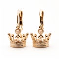 Queen Crown Earrings In 14k Gold - Inspired By Felix Philipp Kanitz - Uhd Image