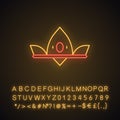 Queen crown neon light icon