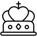 queen crown thin line icon