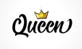 Queen crown vector calligraphy design