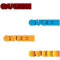 Collection of Queen 3d text effect Royalty Free Stock Photo
