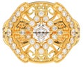 Queen diamond ring with gold metal