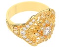 Queen diamond ring with gold metal