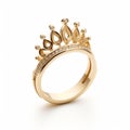 Queen Diamond Ring - High-key Lighting, Gold Crown Inspired Design