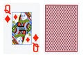 Queen of Diamonds playing card isolated Royalty Free Stock Photo