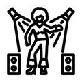 queen disco party line icon vector illustration