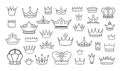 Queen doodle crown. Hand drawn prince and princess jewelry sketch. Street graffiti art. King headwear. Coronation