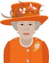 Queen_Elizabeth_II in orange costume