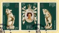 Queen Elizabeth II Silver Jubilee Postage Stamps Royalty Free Stock Photo