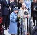 Queen Elizabeth, London, UK - 09.03.2020: Queen Elizabeth attends Commonwealth Day service at Westminster Abby, Queen Elizabeth Royalty Free Stock Photo