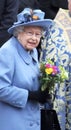 Queen Elizabeth, London, UK - 09.03.2020: Queen Elizabeth attends Commonwealth Day service at Westminster Abby, Queen Elizabeth Royalty Free Stock Photo