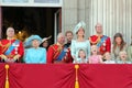 Queen Elizabeth, London, uk, 9th June 2018- Meghan Markle, Prince Harry, Prince George William, Charles Kate Middleton stock photo