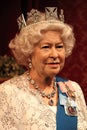 Queen Elizabeth ii, stock photo, London, Uk- March 20, 2018: Queen Elizabeth ii 2 portrait waxwork wax figure at museum, London