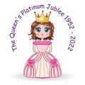 Queen Elizabeth Platinum Jubilee celebration poster. Queen reigns for 70 years. Royalty Free Stock Photo