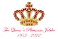 Queen Elizabeth Platinum Jubilee Crown Celebration Poster, Reigning 70 Years Royalty Free Stock Photo