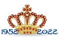 Queen Elizabeth Platinum Jubilee Crown Celebration Poster, Reigning 70 Years Royalty Free Stock Photo