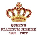 Queen Elizabeth Platinum Jubilee Crown Celebration Poster, Reigning 70 Years Royalty Free Stock Photo