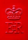 The Queen Elizabeth Royal Crest on a Red UK Post Box