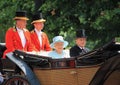 Queen Elizabeth & Royal Family, Buckingham Palace, London June 2017- Trooping the Colour Prince Phillip and Queen Elizabeth, June Royalty Free Stock Photo