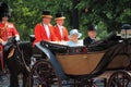 Queen Elizabeth & Royal Family, Buckingham Palace, London June 2017- Trooping the Colour Prince Phillip and Queen Elizabeth, June Royalty Free Stock Photo