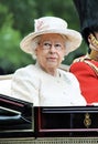 Queen Elizabeth, Trooping the colour, London, UK - June 13 2015: Queen Elizabeth and Prince Phillip appear at Trooping the Colour Royalty Free Stock Photo