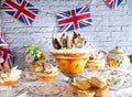 Queen Elizabeths  platinum Jubilee pudding   jubilee  trifle Royalty Free Stock Photo