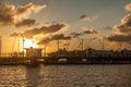 Queen Emma Pontoon Bridge sunset