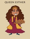 Queen esther cartoon portrait Royalty Free Stock Photo