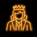 queen fairy tale neon glow icon illustration