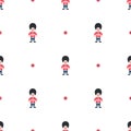 Queen guard cute seamless vector pattern. Royalty Free Stock Photo