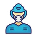 Queen Guard Wearing mask Vector Icon which can easily modify or edit Royalty Free Stock Photo