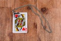 Queen of Hearts card with locket Royalty Free Stock Photo