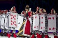 Queen of Hearts and Card Soldiers in Line