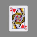 Queen of Hearts. Isolated on a gray background. Gamble. Playing cards Royalty Free Stock Photo