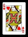 Queen of hearts playing card, Royalty Free Stock Photo
